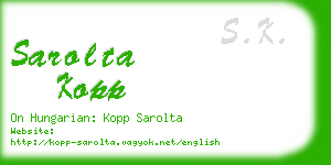 sarolta kopp business card